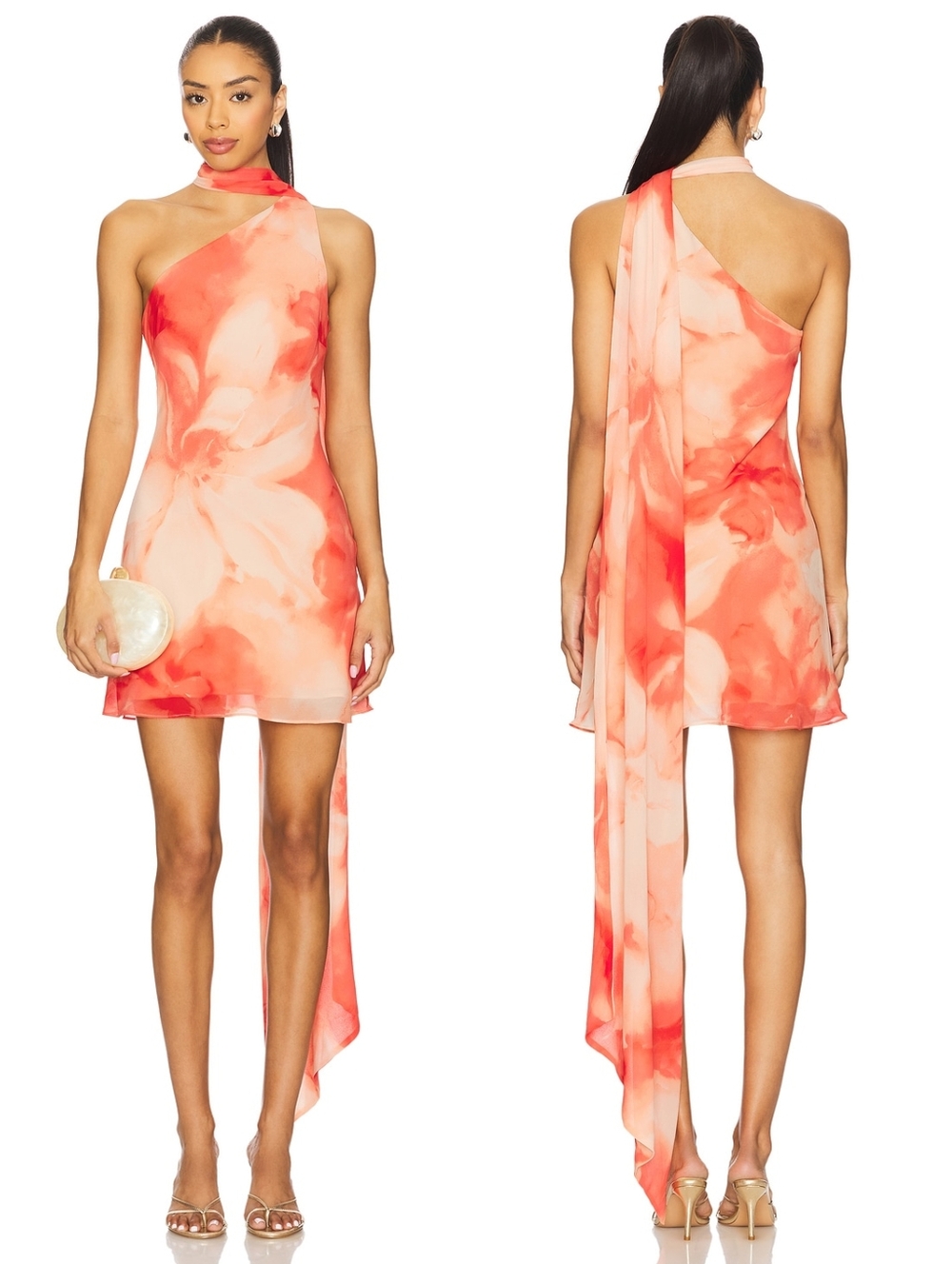 Lovers and Friends Kima Mini Dress Orange Floral XS